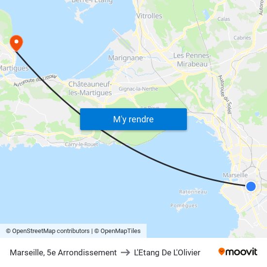 Marseille, 5e Arrondissement to L'Etang De L'Olivier map