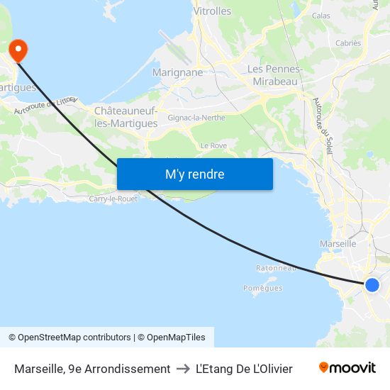 Marseille, 9e Arrondissement to L'Etang De L'Olivier map