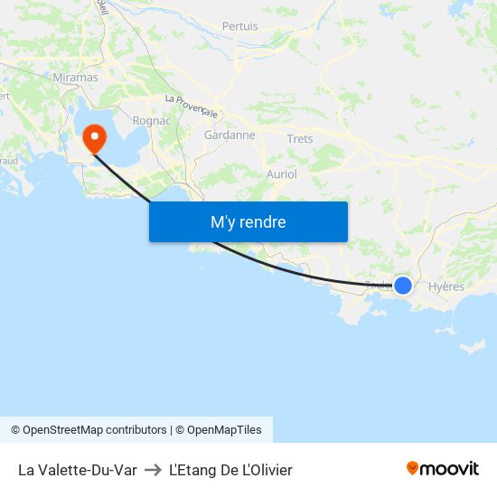 La Valette-Du-Var to L'Etang De L'Olivier map