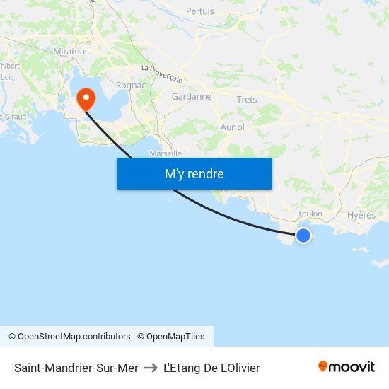 Saint-Mandrier-Sur-Mer to L'Etang De L'Olivier map