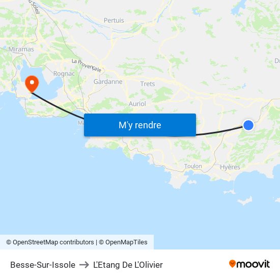 Besse-Sur-Issole to L'Etang De L'Olivier map
