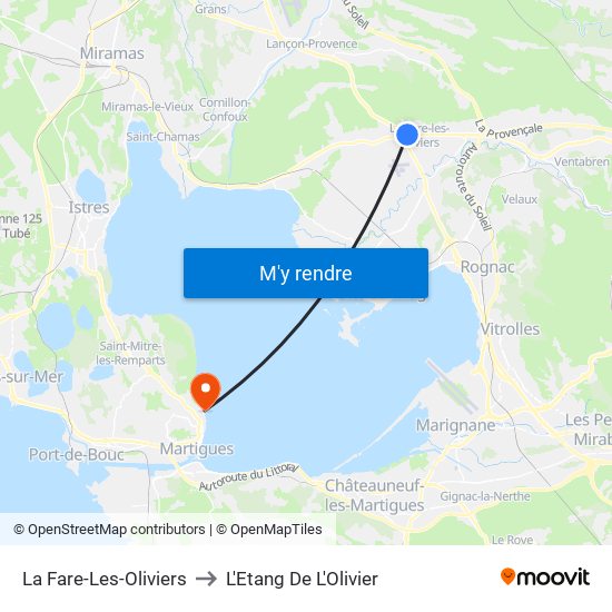 La Fare-Les-Oliviers to L'Etang De L'Olivier map