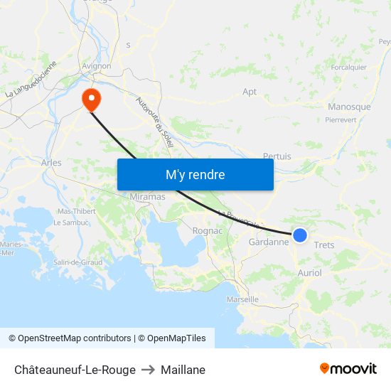 Châteauneuf-Le-Rouge to Maillane map