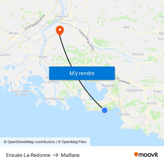 Ensuès-La-Redonne to Maillane map