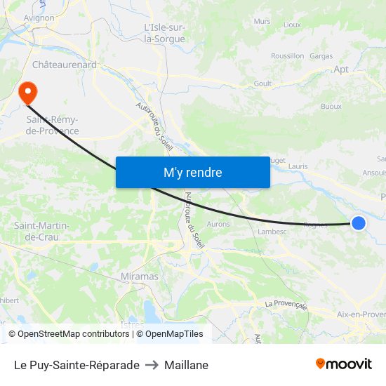 Le Puy-Sainte-Réparade to Maillane map