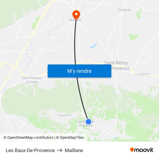 Les Baux-De-Provence to Maillane map