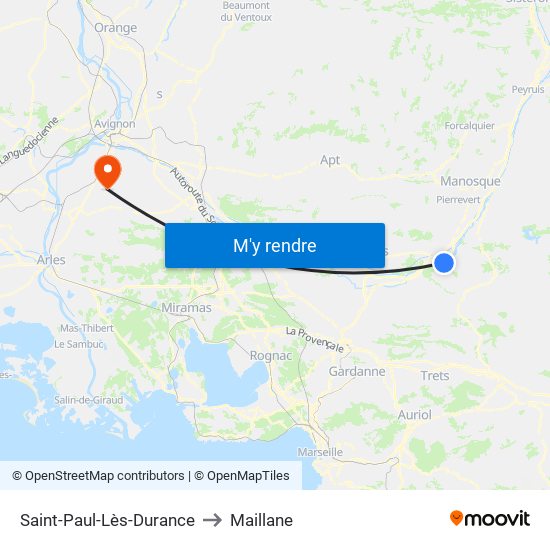 Saint-Paul-Lès-Durance to Maillane map