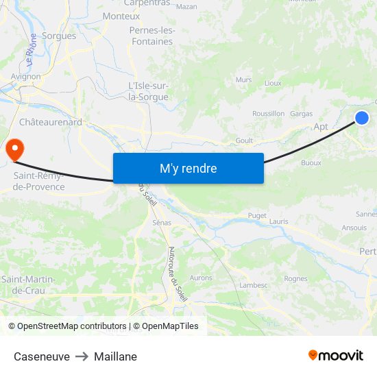 Caseneuve to Maillane map