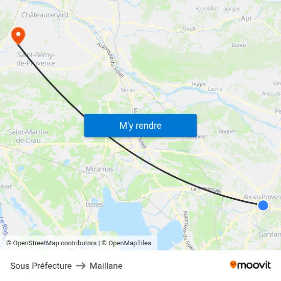 Sous Préfecture to Maillane map