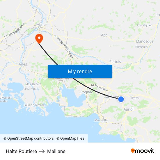 Halte Routière to Maillane map