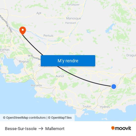 Besse-Sur-Issole to Mallemort map