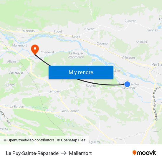 Le Puy-Sainte-Réparade to Mallemort map