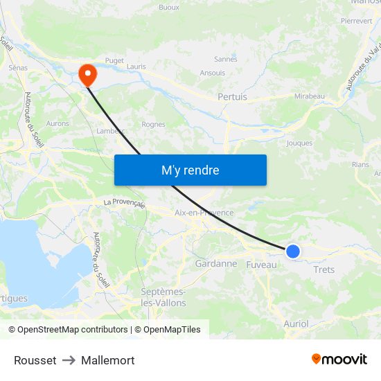 Rousset to Mallemort map