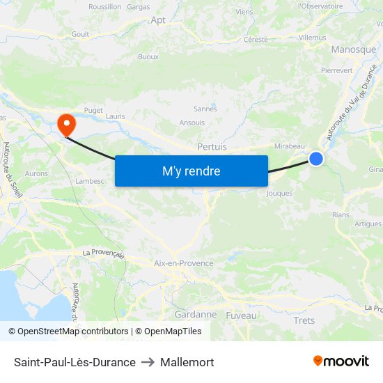 Saint-Paul-Lès-Durance to Mallemort map