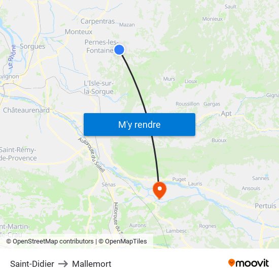 Saint-Didier to Mallemort map