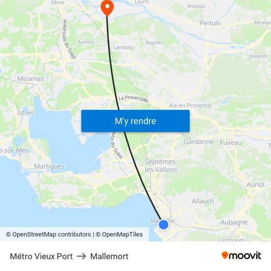 Métro Vieux Port to Mallemort map