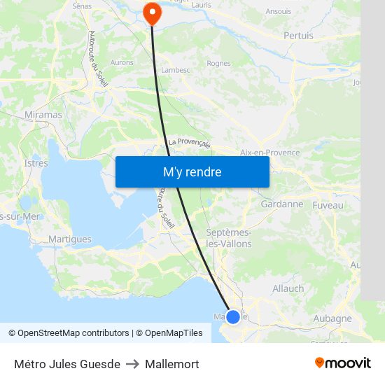 Métro Jules Guesde to Mallemort map
