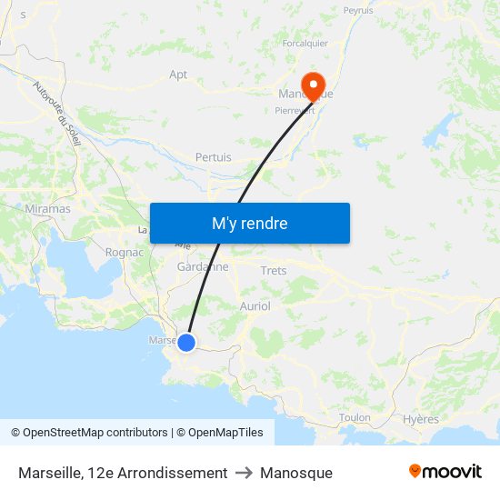Marseille, 12e Arrondissement to Manosque map