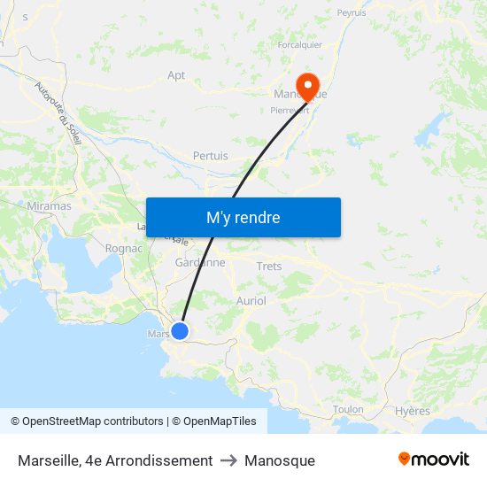 Marseille, 4e Arrondissement to Manosque map