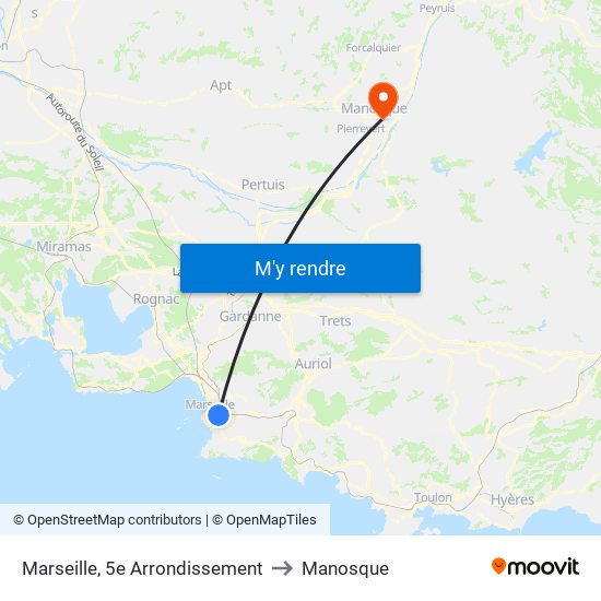 Marseille, 5e Arrondissement to Manosque map