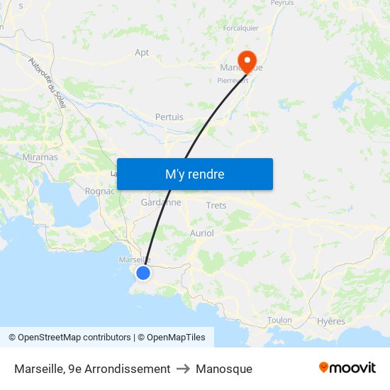 Marseille, 9e Arrondissement to Manosque map