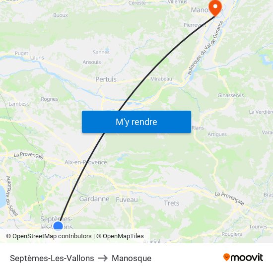 Septèmes-Les-Vallons to Manosque map