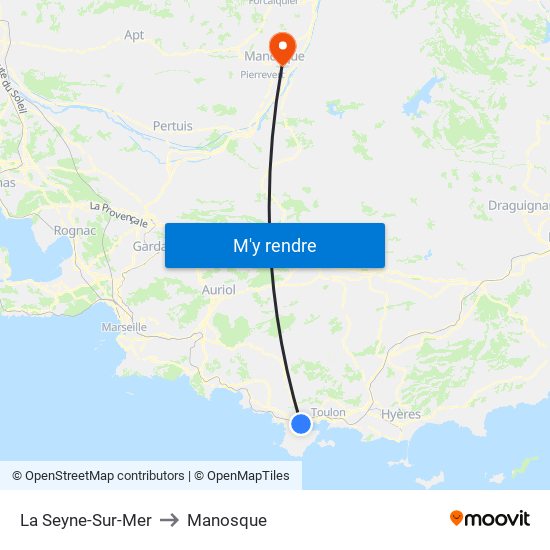 La Seyne-Sur-Mer to Manosque map