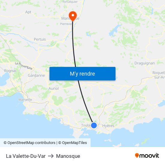 La Valette-Du-Var to Manosque map