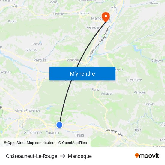 Châteauneuf-Le-Rouge to Manosque map