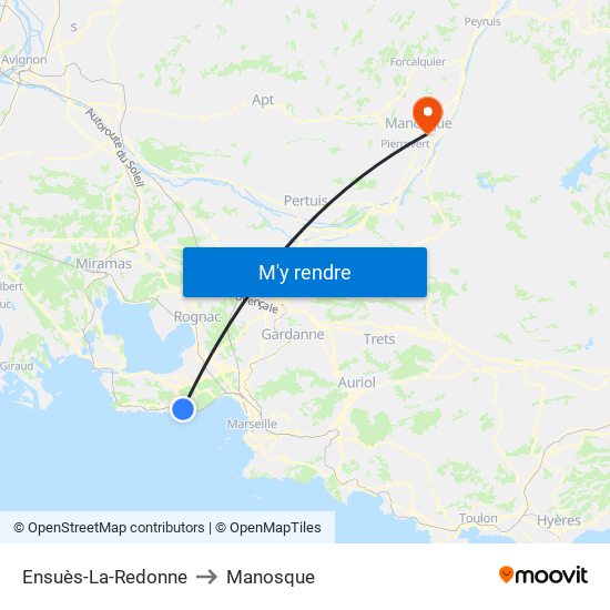 Ensuès-La-Redonne to Manosque map