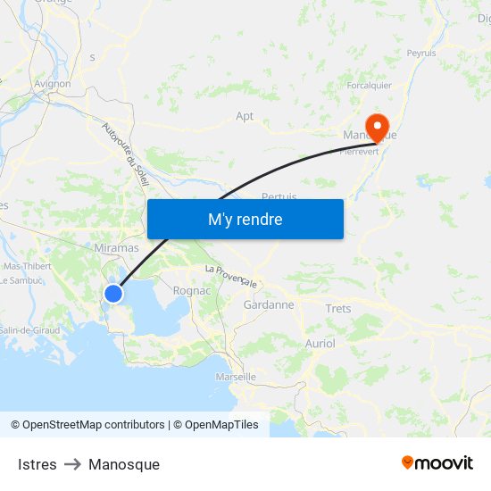 Istres to Manosque map