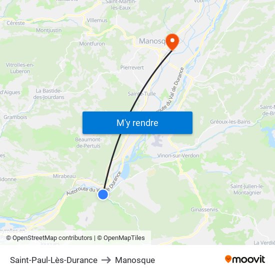 Saint-Paul-Lès-Durance to Manosque map