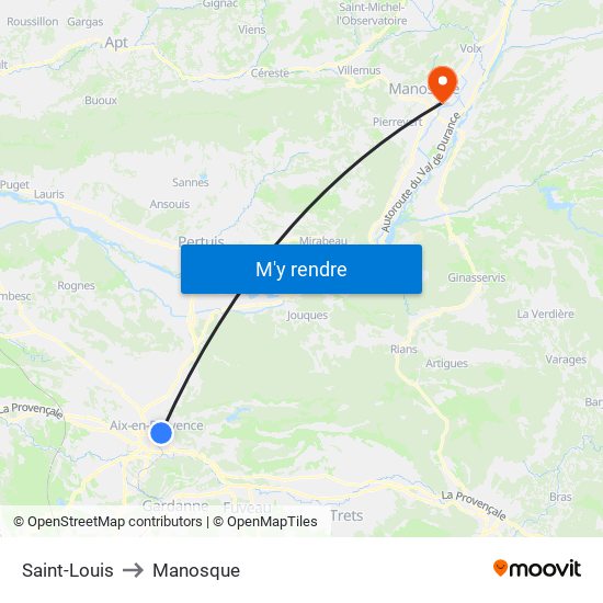 Saint-Louis to Manosque map