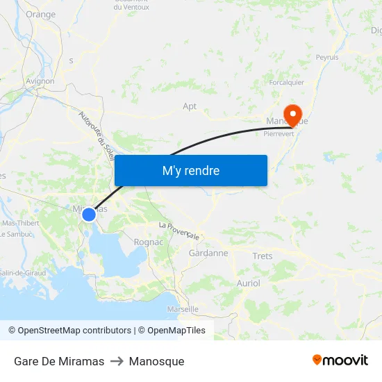 Gare De Miramas to Manosque map
