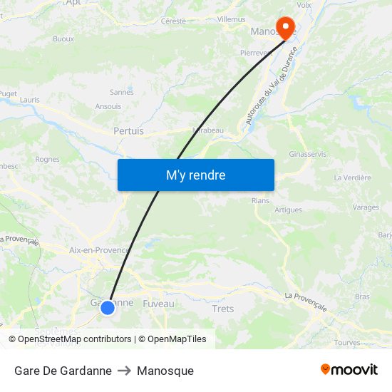 Gare De Gardanne to Manosque map