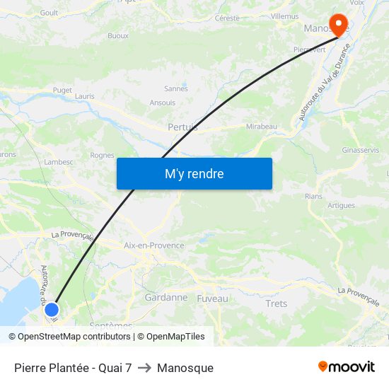 Pierre Plantée - Quai 7 to Manosque map