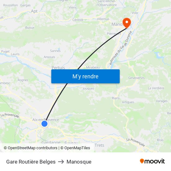 Gare Routière Belges to Manosque map