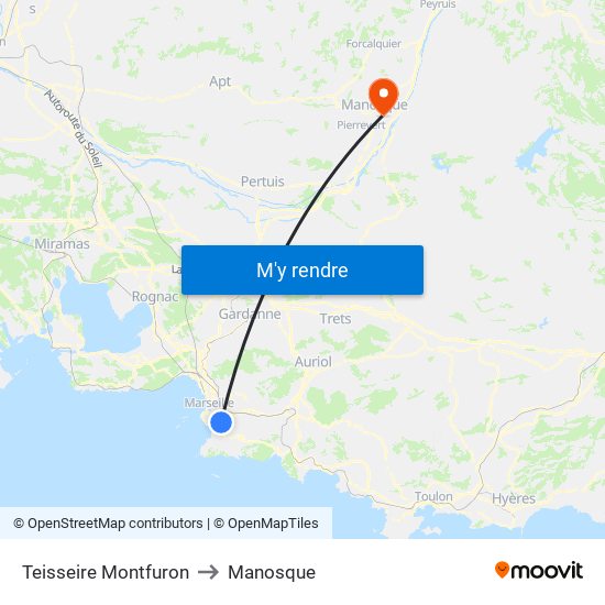 Teisseire Montfuron to Manosque map