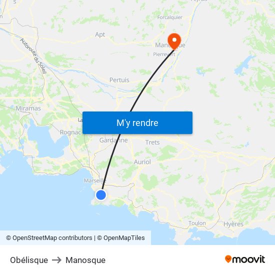 Obélisque to Manosque map