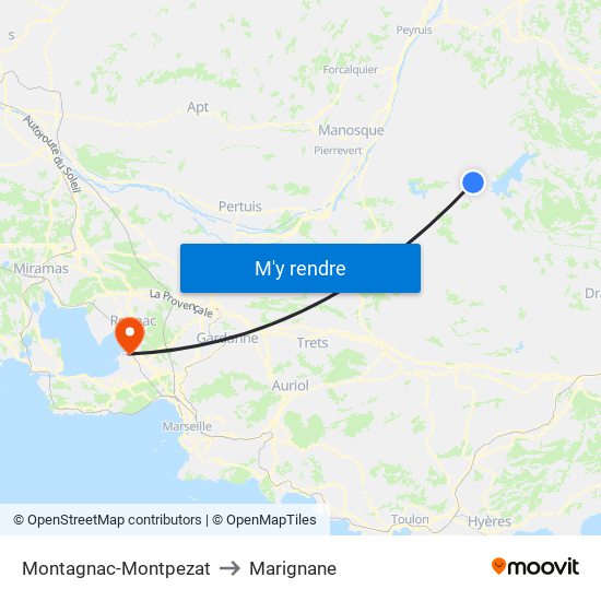 Montagnac-Montpezat to Marignane map