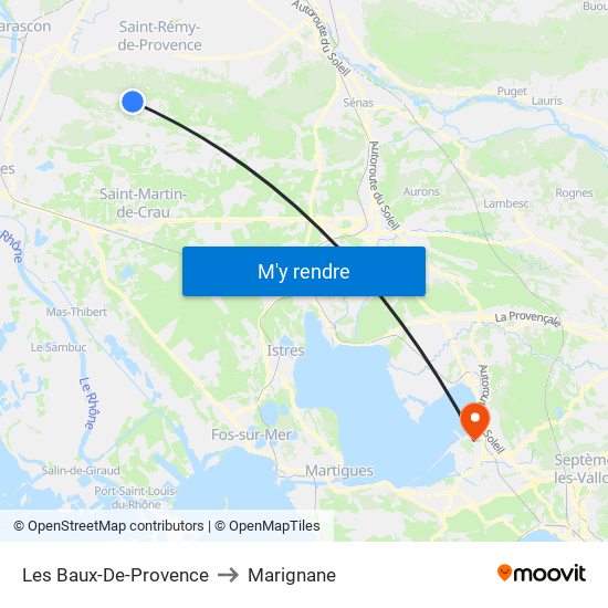 Les Baux-De-Provence to Marignane map