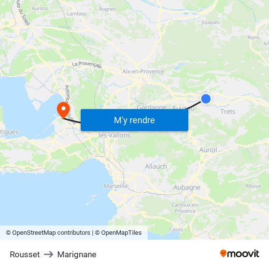 Rousset to Marignane map