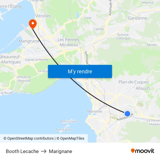 Booth Lecache to Marignane map