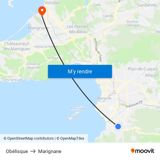 Obélisque to Marignane map