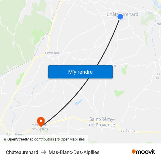 Châteaurenard to Mas-Blanc-Des-Alpilles map