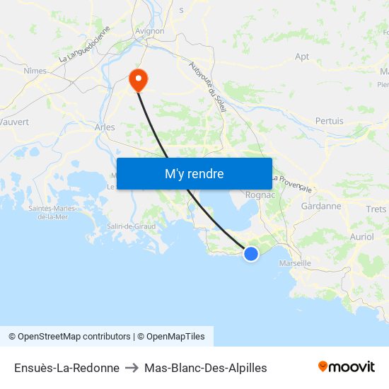 Ensuès-La-Redonne to Mas-Blanc-Des-Alpilles map