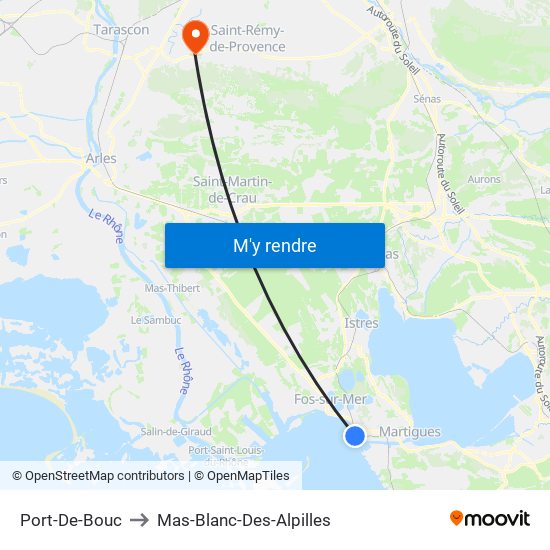 Port-De-Bouc to Mas-Blanc-Des-Alpilles map