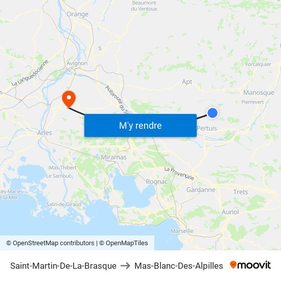 Saint-Martin-De-La-Brasque to Mas-Blanc-Des-Alpilles map