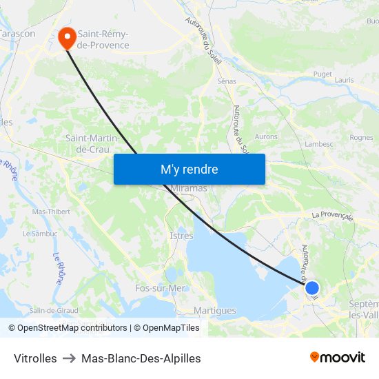 Vitrolles to Vitrolles map