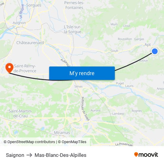 Saignon to Saignon map